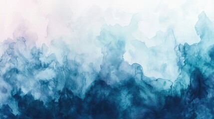 Sticker - Cool-toned abstract watercolor background with a blend of hues creates a serene atmosphere. Perfect for artistic designs, this abstract watercolor background offers ample copy space.