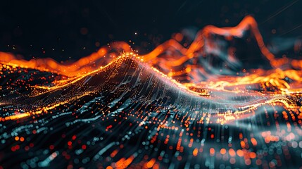 Fototapete - Digital energy lines forming a futuristic abstract pattern