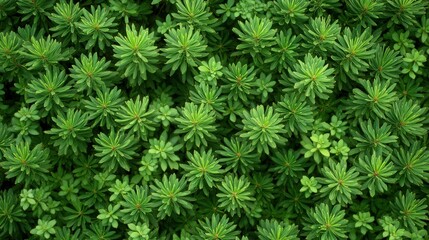 Wall Mural - Lush green foliage covering the ground in a botanical garden setting