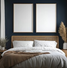 Wall Mural - Bedroom Mockup Frames.