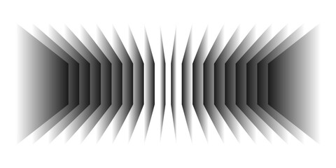 Fototapete - Abstract 3D perspective rectangles overlay pattern black and white, grey gradient on transparent background. Vector illustration in concept technology, modern, minimal
