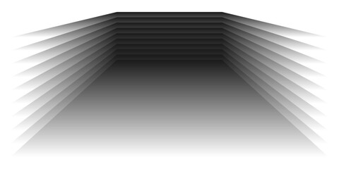 Wall Mural - abstract 3d perspective rectangles overlay pattern black and white, grey gradient on transparent bac