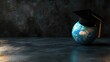 © Budi - Graduation cap with Earth globe. Concept of global business study