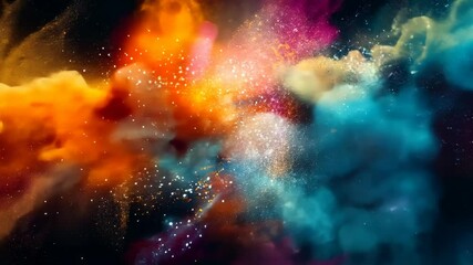 Wall Mural - Colorful cosmic cloud formation with vibrant hues