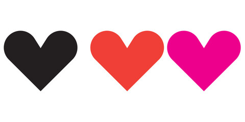 Wall Mural - romantic heart icon vector flat design in trendy style for marriage celebration.eps 10