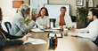 © peopleimages.com - Business people, discussion and meeting with team for project budget, company expenses or revenue at conference. Group, employees or colleagues with vision for corporate funding or financial planning
