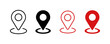 © Virdauso - Location pin with circle png, linear style icon. Red map pin location icon line set, transparent background