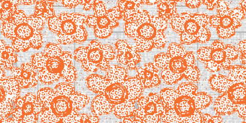 Wall Mural - hand-drawn exotic floral geometric pattern. vector seamless pattern