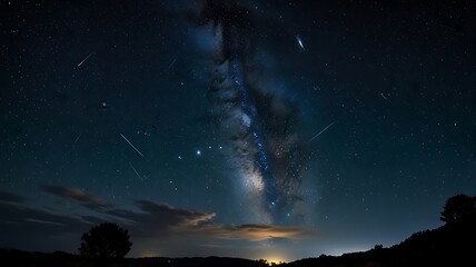 Starry Night Sky Photo with Milky Way and Planets