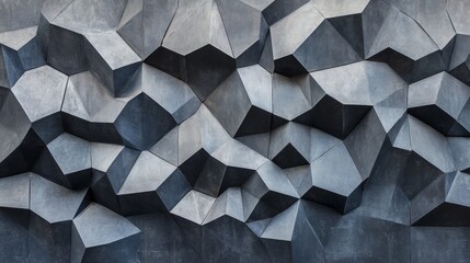 Aufkleber - Unique Abstract Wall Surface Featuring Geometric Shapes and Textures in a Varied Gray Palette for Modern Design Applications and Creative Projects