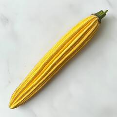 Wall Mural - A single ear of corn on a white background.