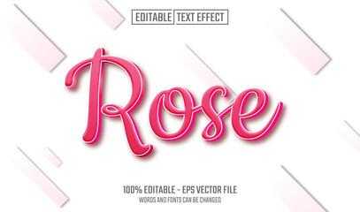 Wall Mural - rose editable text effect