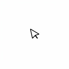 A simple black arrow cursor on a clean white background