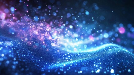 Aufkleber - Ethereal Cosmic Background with Colorful Glowing Particles and Bokeh Effect for Mystical and Dreamy Visuals in Modern Design Projects
