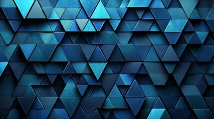Leinwandbilder - Abstract Blue Triangular Pattern with Geometric Shapes and Textures for Modern Backgrounds and Design Projects in Creative Industries
