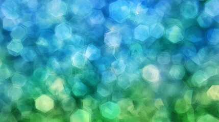 Aufkleber - Soft Focus Background with Colorful Bokeh Effect Featuring Shades of Blue and Green for Abstract Design and Artistic Themes