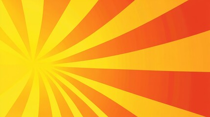 Aufkleber - Vibrant Yellow and Orange Sunburst Background with Dynamic Rays Radiating from a Central Point, Ideal for Bright and Energetic Designs, Patterns, and Visuals