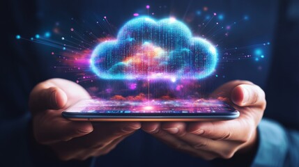 Digital Cloud Hologram on Smartphone Display