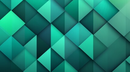 Aufkleber - Geometric Pattern with Gradients in Shades of Green and Teal, Abstract Background for Modern Design, Website, and Print Applications, Perfect for Textures and Visuals