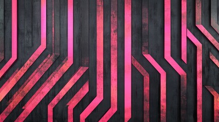 Poster - Modern Abstract Background with Striking Pink and Black Lines on Wooden Texture for Creative Design Projects and Visual Enhancements in Various Mediums