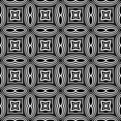 seamless black and white pattern with shapes