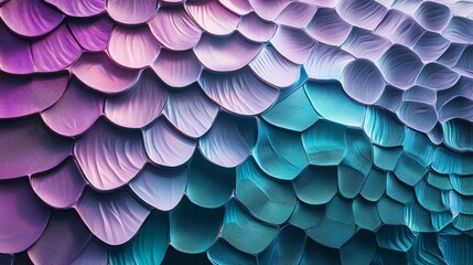 Aufkleber - Vibrant Scales with Iridescent Colors and Textures Creating a Stunning Visual Effect in Shades of Purple and Teal for Artistic Background Use