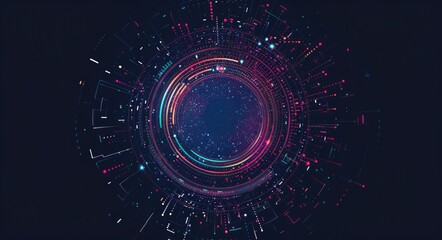 Wall Mural - Circular Data. Big Data Visualization Concept for Data Analysis and Infographics Design