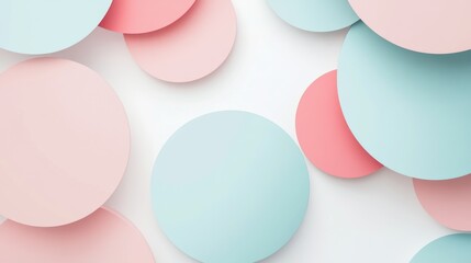 Aufkleber - Colorful Circular Shapes in Soft Pastel Hues on a Light Background, Ideal for Abstract Backgrounds or Creative Design Projects with a Modern Aesthetic