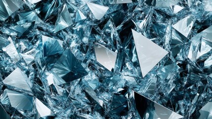 Aufkleber - Sparkling Blue Crystal Diamonds Unleashed in a Stunning Geometric Layout for Elegant Backgrounds and Luxury Design Inspirations