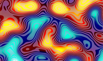 Fototapete - Groovy psychedelic wave background for banner design. Retro 60s 70s psychedelic pattern. Modern wave retro abstract design. Rainbow 60s, 70s