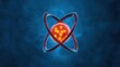 © Nopadon - Quantum computing of cryptography concept. A vibrant illustration of an atom with glowing electrons orbiting a central nucleus, set against a blue background, symbolizing atomic structure and energy.