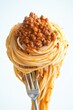 © Ева Поликарпова - A fork with spaghetti and meat on it