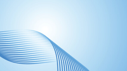 Wall Mural - Deep sky blue gradient abstract background with stripes curve line vector image