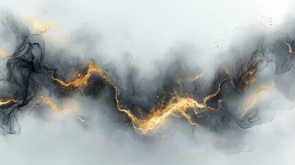 Wall Mural - abstract swirling patterns with gold and black hues, creating a dynamic visual effect.