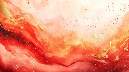 Wall Mural - abstract swirling red and gold hues create a vibrant, artistic background.