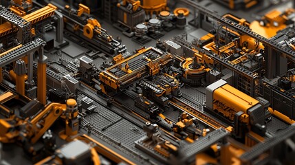 Poster - Explore the intricate dynamics of modern industrial automation with advanced machinery and technology