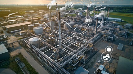 Poster - Industrial plant operations optimize efficiency and sustainability through advanced technologies and automation strategies