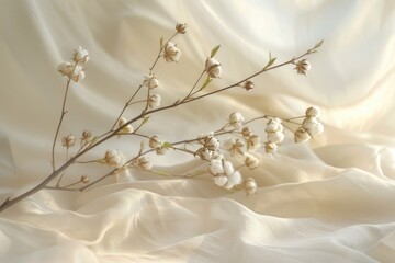 Wall Mural - A detailed shot of a plant with small white blooms, perfect for illustrations or designs where delicate details are needed