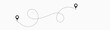 © Hasan24 - Dot line path route travel banner illustration with location map pin icon.  Route location icon two pin sign and dotted line. 7