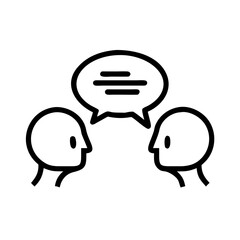 Talking therapy icon depicting two individuals engaged in conversation