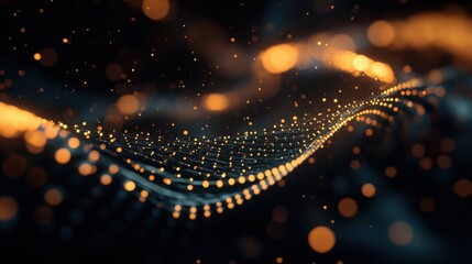 Wall Mural - Abstract Dark Background with Glowing Lights