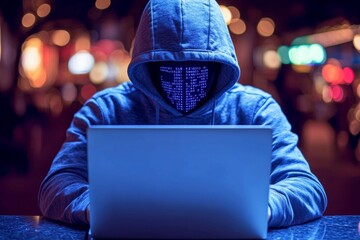 programmer or hacker coding on laptop in dark room, cyber security concept , isolated on white backg