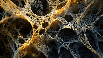 Abstract 3D Background of Golden Net with Holes
