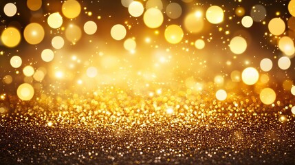 Wall Mural - festive new year background with soft golden lights, sparkling glows, and elegant bokeh effect, perf