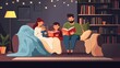 © Yo - Family Reading Together on the Couch.