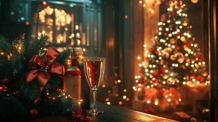 Wall Mural - festive new year’s eve celebration background featuring sparkling golden fireworks, glowing lights, 
