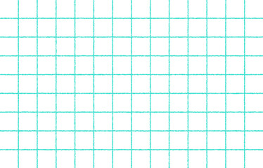Fototapete - 手書き感のあるシンプルなチェック柄（ターコイズブルー）、グラフチェック、ラインチェック、方眼、背景素材