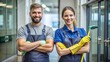 © Tekin - Portrait Of Male And Female Janitors