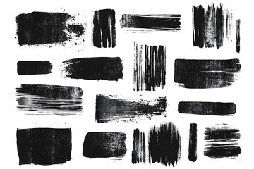 Wall Mural - Collection of Brush Strokes ,Vector Grunge Brushes ,Dirty textures of banners, boxes, frames, Painted objects isolated on white background