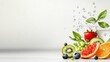 © A4719 - Fresh Fruit Water Splash Healthy Lifestyle Detox Drink Kiwi Strawberry Pomegranate Blueberry Grapes